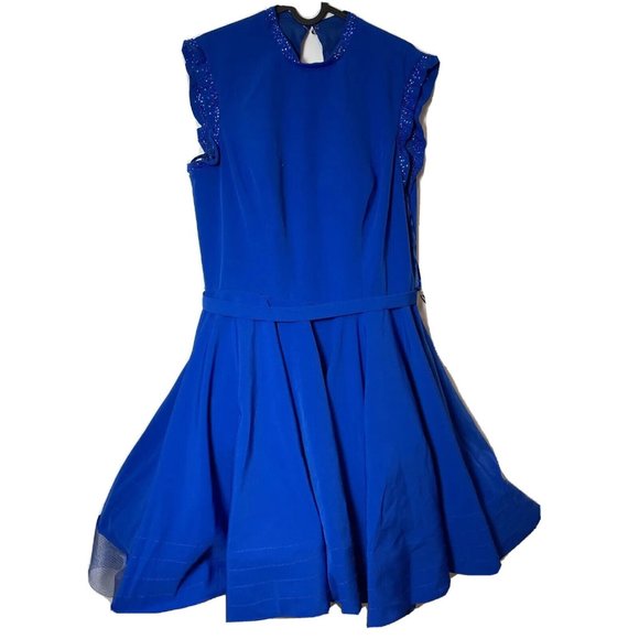 Ieena Dresses & Skirts - Ieena for Mac Duggal Sleeveless Fit & Flare Cocktail Dress Blue 16 Keyhole Back